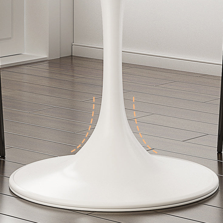 Stone Round Top Table Contemporary Dining Table with Pedestal Base