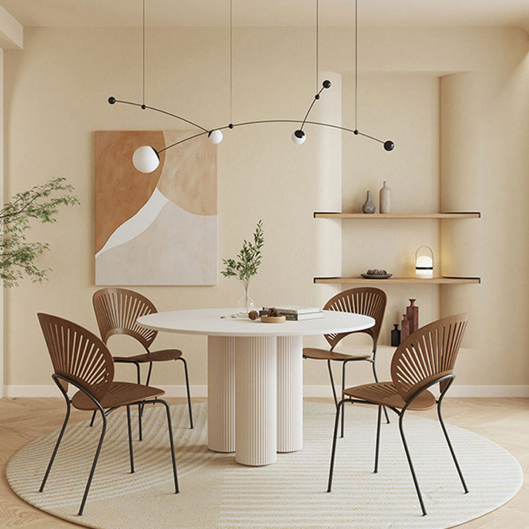 Living Room Contemporary Dining Table Round Dining Table with Pedestal Base