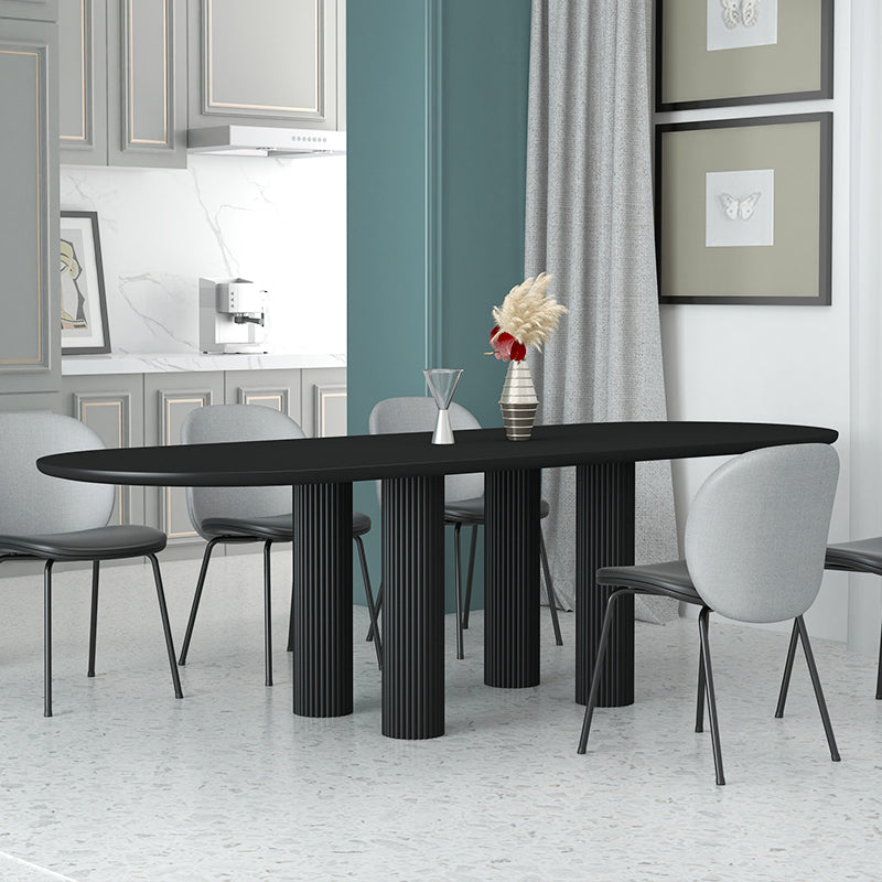Modern Oval Dining Table Tripod Base Kitchen Dining Table with Solid Wood