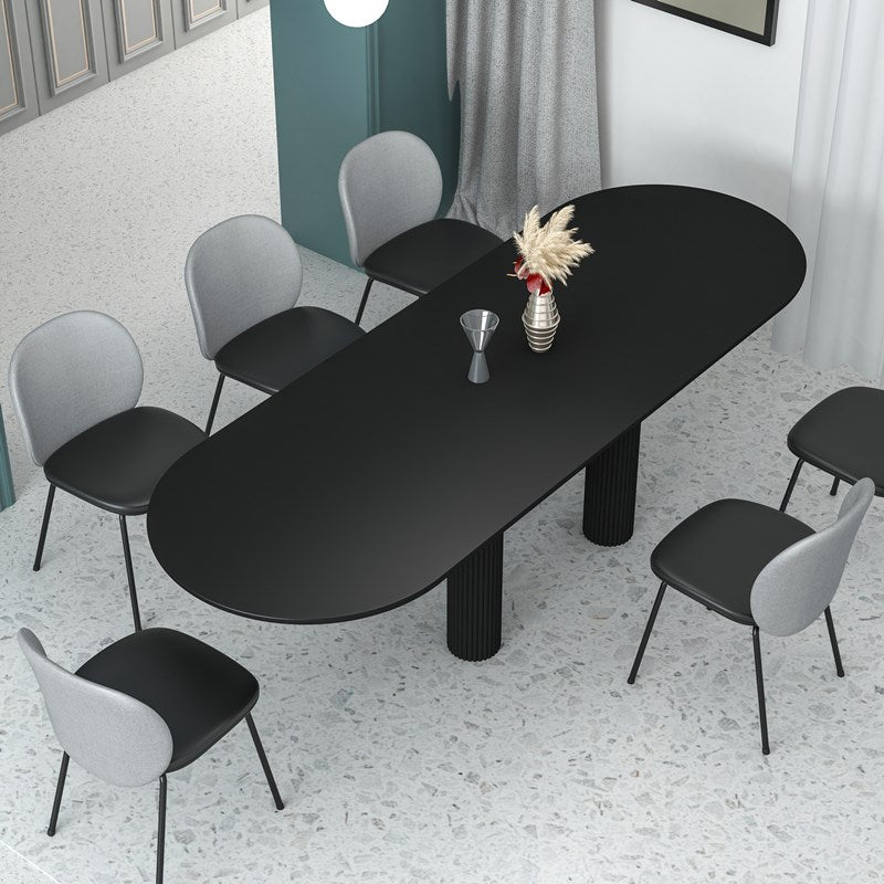 Modern Oval Dining Table Tripod Base Kitchen Dining Table with Solid Wood