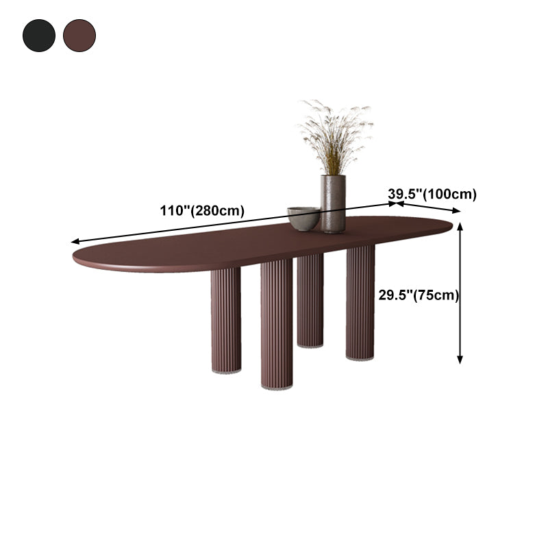 Modern Oval Dining Table Tripod Base Kitchen Dining Table with Solid Wood