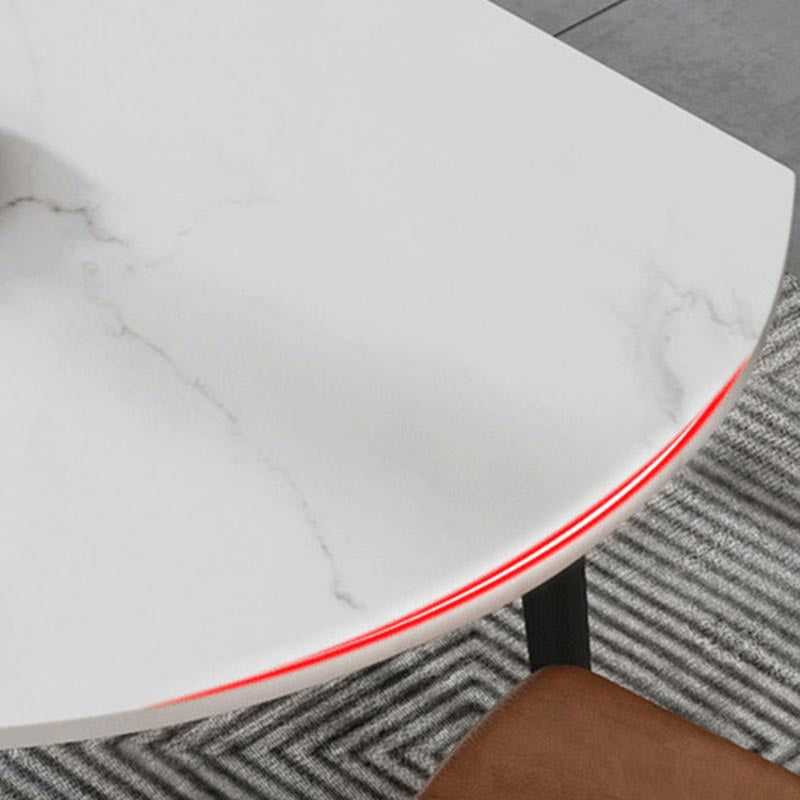 Glam Style Stone Dining Table 4 Black Legs Table Home Rectangle Dining Table