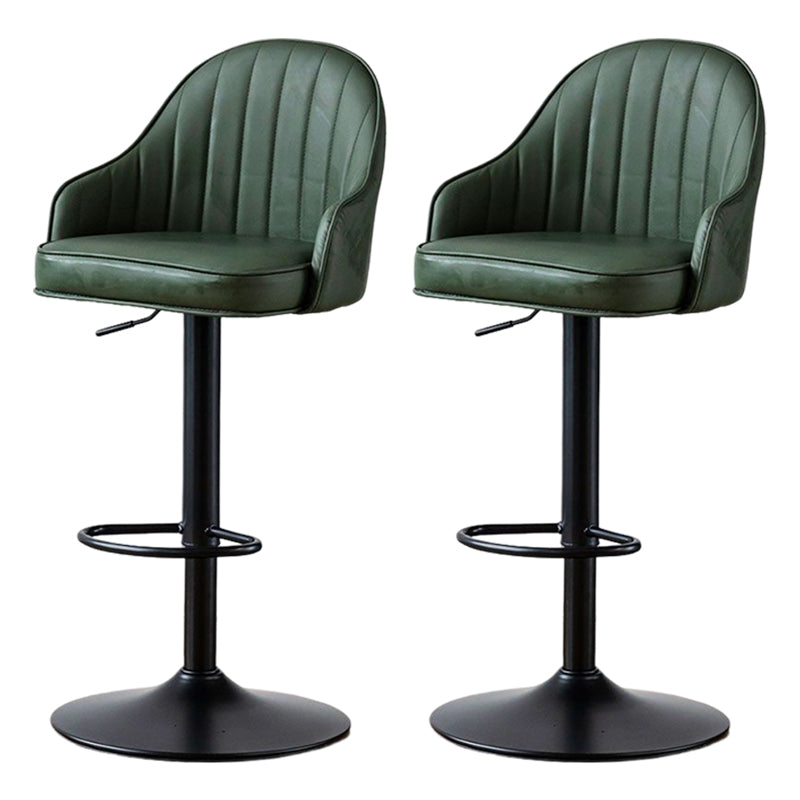 Contemporary Metal Bar and Counter Stool Low Back Stool with Pedestal Base