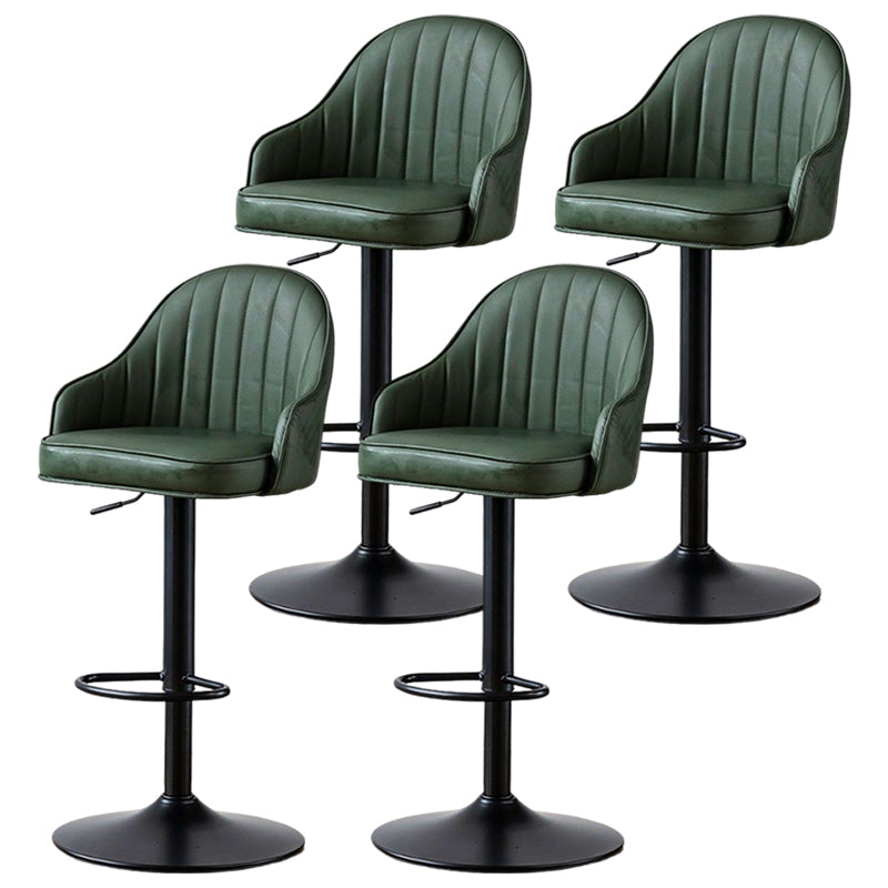 Contemporary Metal Bar and Counter Stool Low Back Stool with Pedestal Base