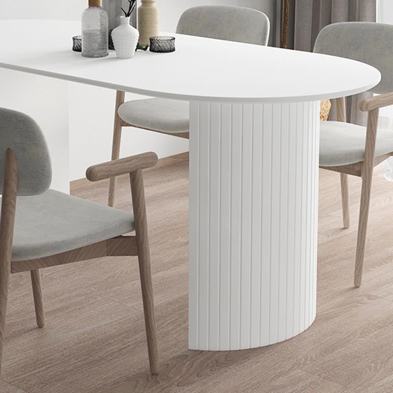 Modern Stone Top Dinette Table Metal Base Dining Table for Living Room