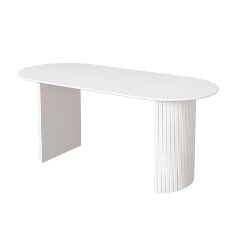Modern Stone Top Dinette Table Metal Base Dining Table for Living Room