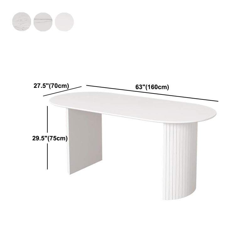Modern Stone Top Dinette Table Metal Base Dining Table for Living Room
