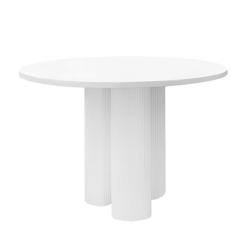 Modern Dining Table Stone and Metal Three Pedestal Dining Table for Living Room