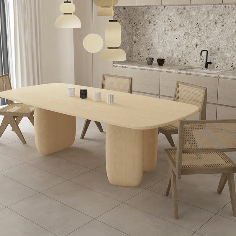 Pine Solid Wood Tripod Dining Table Modern Rectangle Dining Room Kitchen Home Furniture