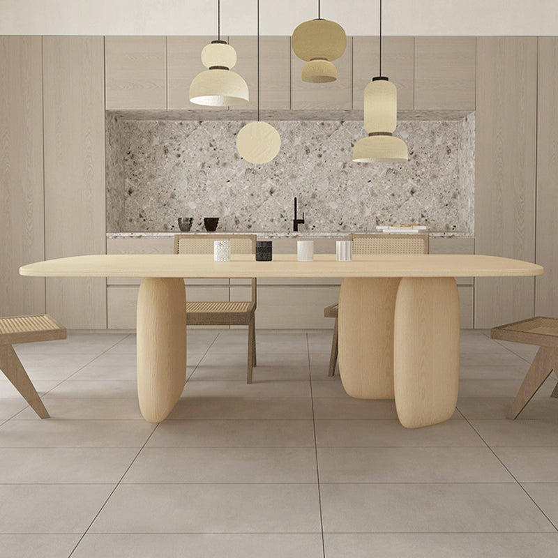 Pine Solid Wood Tripod Dining Table Modern Rectangle Dining Room Kitchen Home Furniture