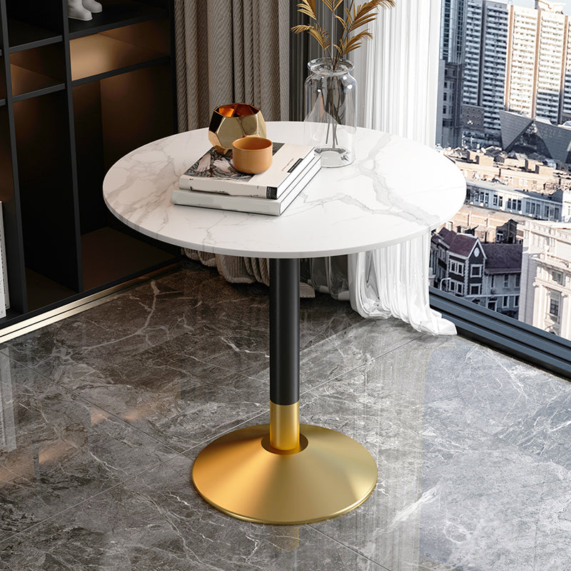 Glam Style Dining Table Round Stone Top Dinner Table Kitchen Home