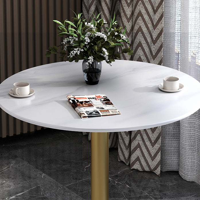 Glam Style Dining Table Round Stone Top Dinner Table Kitchen Home