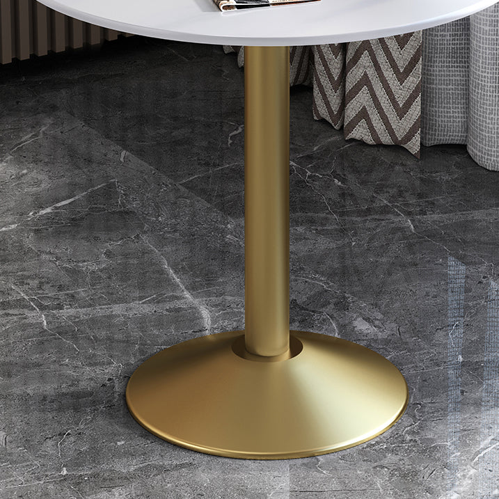 Glam Style Dining Table Round Stone Top Dinner Table Kitchen Home