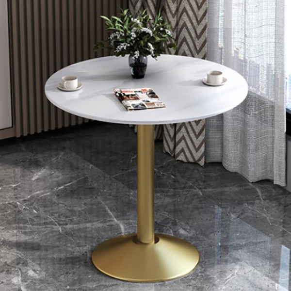 Glam Style Dining Table Round Stone Top Dinner Table Kitchen Home
