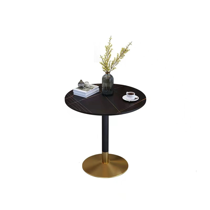 Glam Style Dining Table Round Stone Top Dinner Table Kitchen Home
