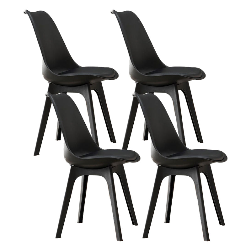 Nordic Style Armless Chair Plastic Upholstered Side Chair (Set of 2/4)