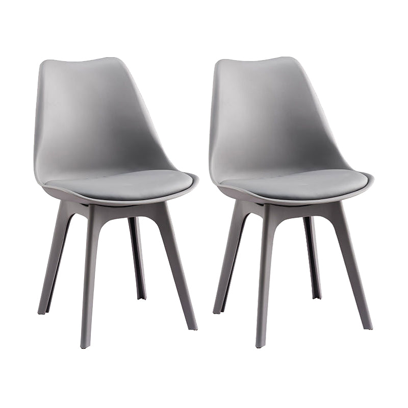 Nordic Style Armless Chair Plastic Upholstered Side Chair (Set of 2/4)
