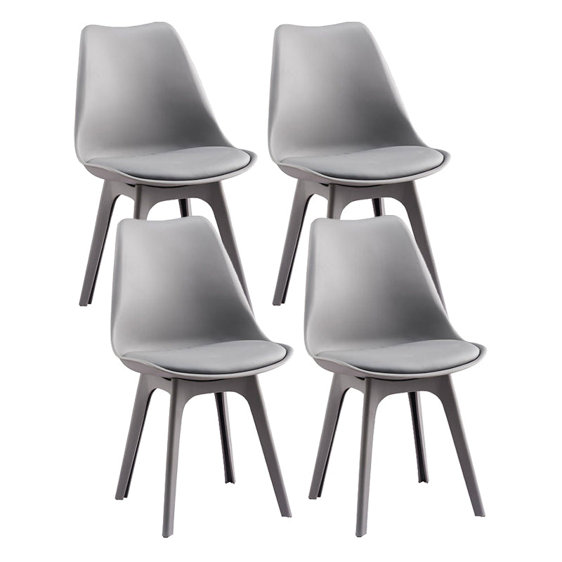 Nordic Style Armless Chair Plastic Upholstered Side Chair (Set of 2/4)