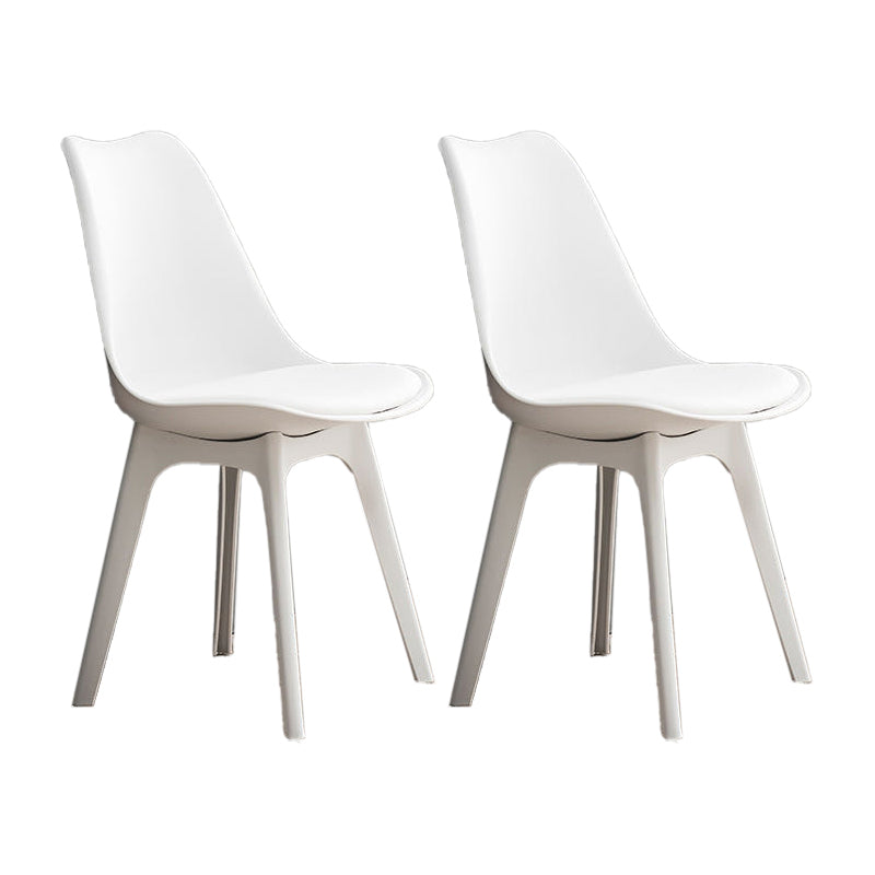 Nordic Style Armless Chair Plastic Upholstered Side Chair (Set of 2/4)