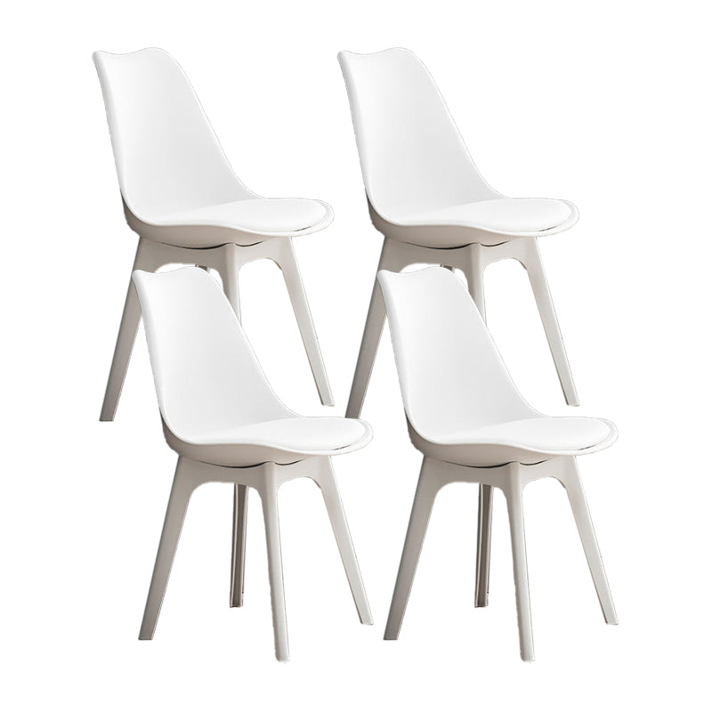 Nordic Style Armless Chair Plastic Upholstered Side Chair (Set of 2/4)