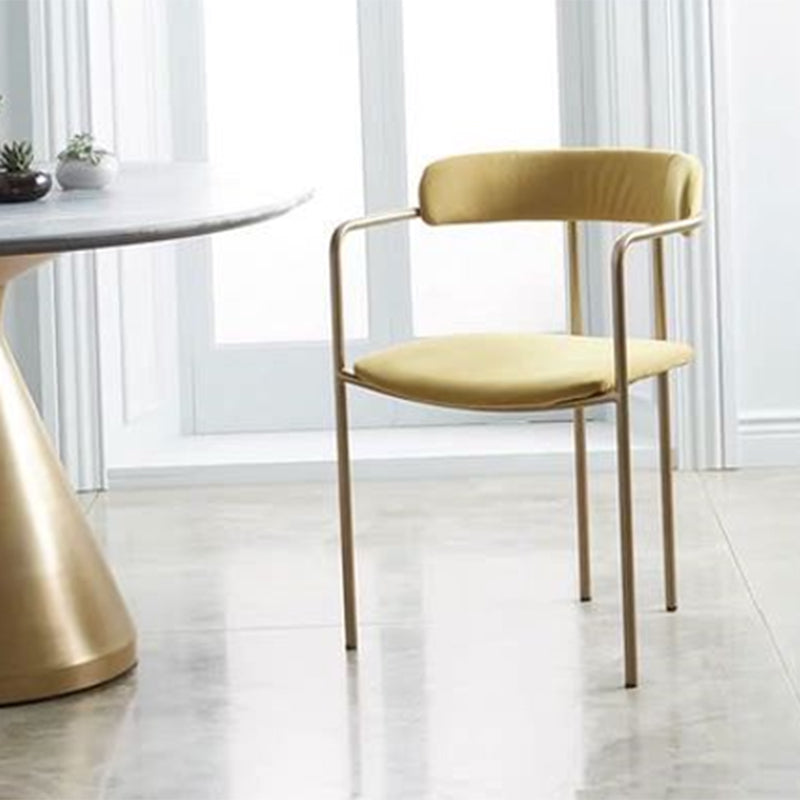 Glam Metal Arm Chair Open Back Dining Side Chair with Upholstered 20"x20.4"x31"