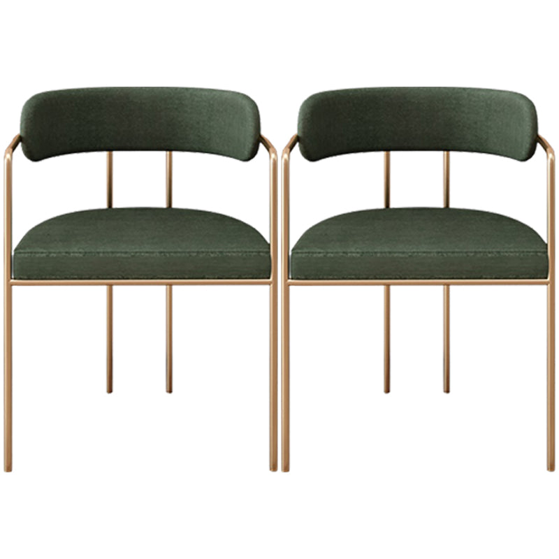 Glam Metal Arm Chair Open Back Dining Side Chair with Upholstered 20"x20.4"x31"