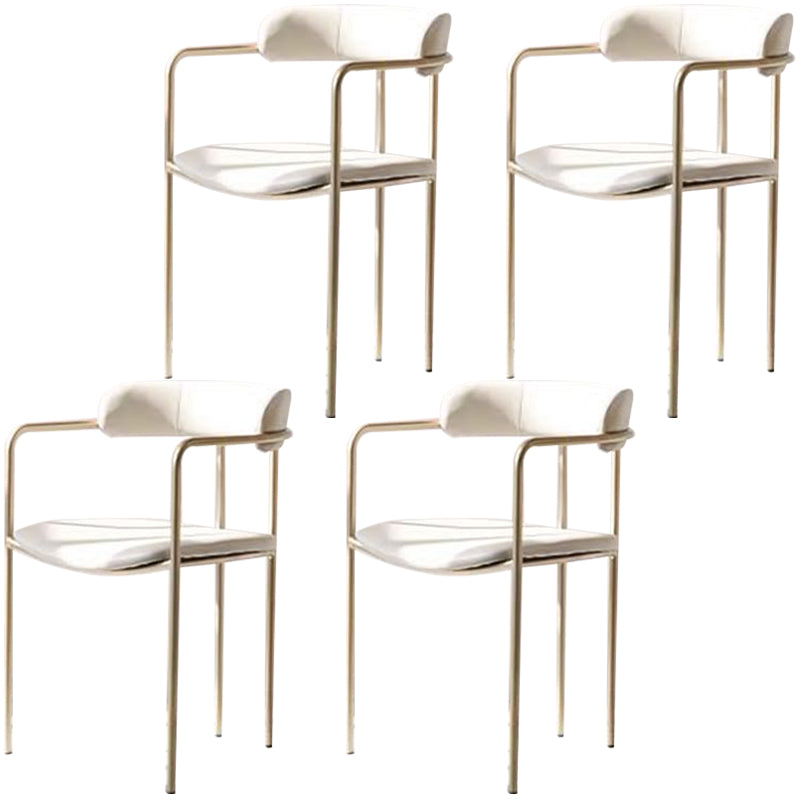 Glam Metal Arm Chair Open Back Dining Side Chair with Upholstered 20"x20.4"x31"