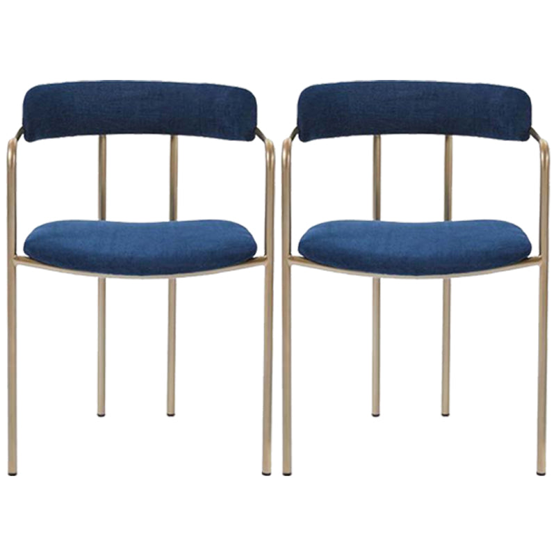 Glam Metal Arm Chair Open Back Dining Side Chair with Upholstered 20"x20.4"x31"