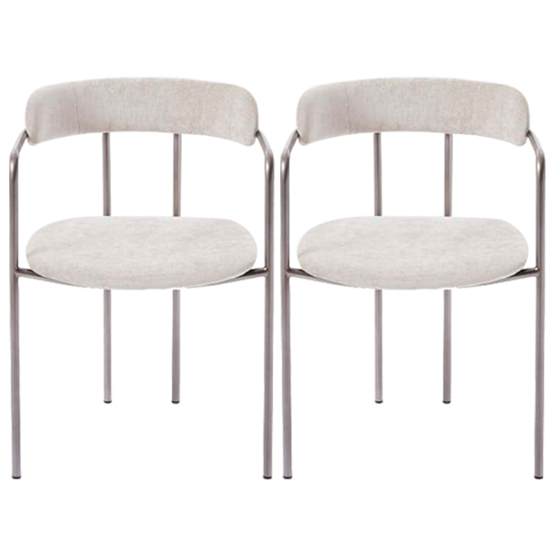 Glam Metal Arm Chair Open Back Dining Side Chair with Upholstered 20"x20.4"x31"
