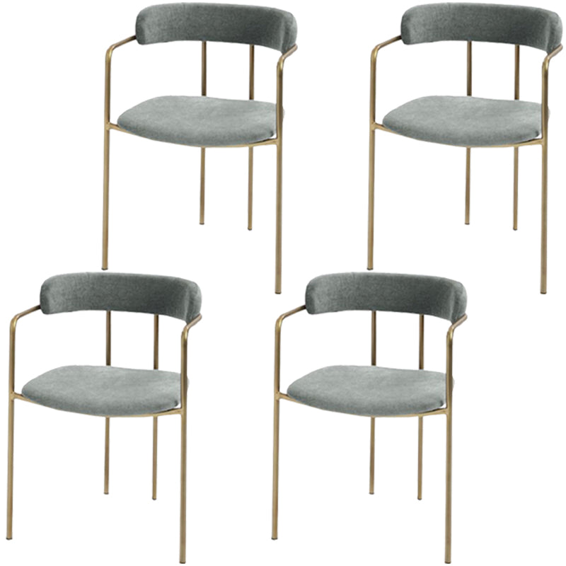 Glam Metal Arm Chair Open Back Dining Side Chair with Upholstered 20"x20.4"x31"
