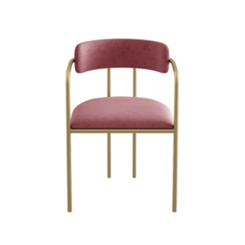 Glam Metal Arm Chair Open Back Dining Side Chair with Upholstered 20"x20.4"x31"