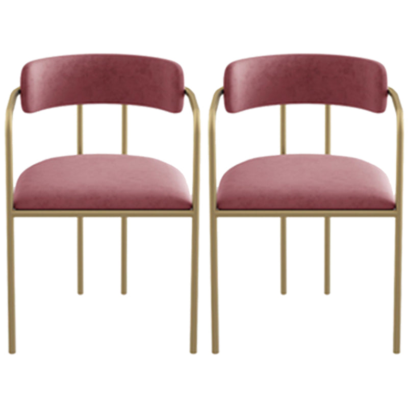 Glam Metal Arm Chair Open Back Dining Side Chair with Upholstered 20"x20.4"x31"