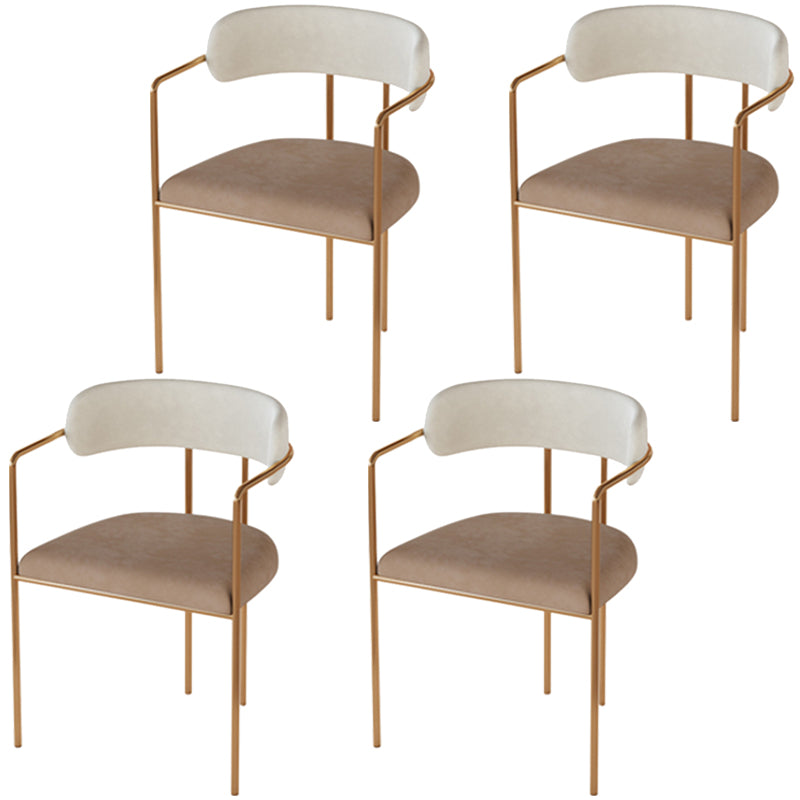 Glam Metal Arm Chair Open Back Dining Side Chair with Upholstered 20"x20.4"x31"