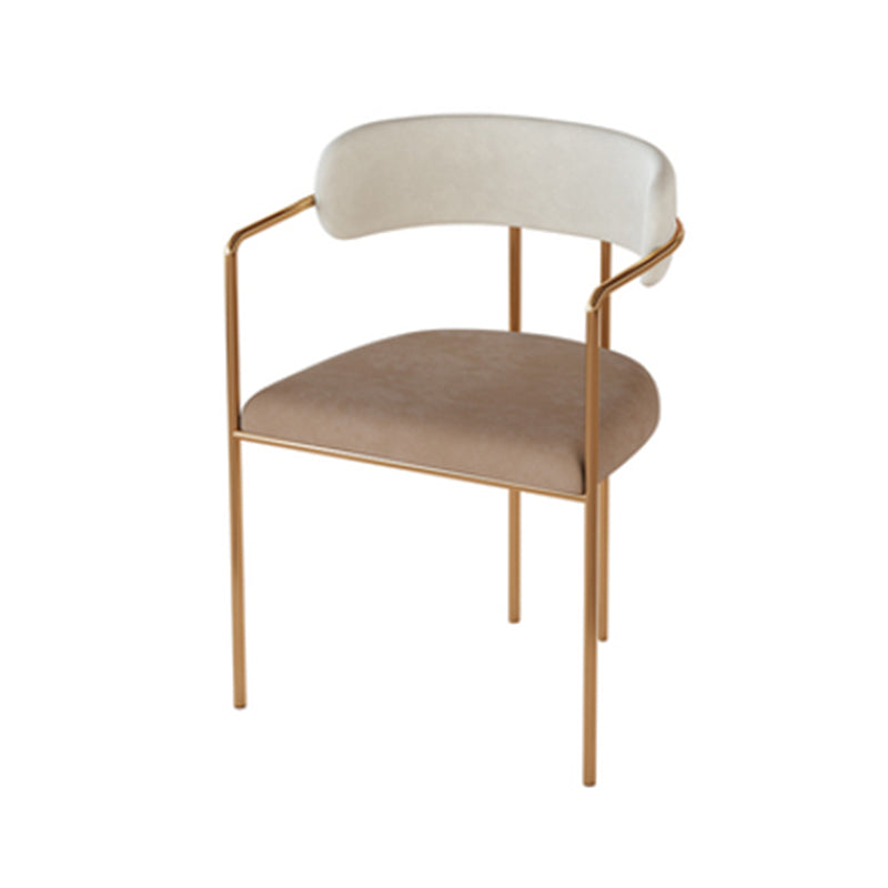 Glam Metal Arm Chair Open Back Dining Side Chair with Upholstered 20"x20.4"x31"