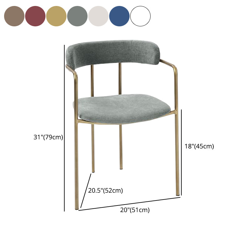 Glam Metal Arm Chair Open Back Dining Side Chair with Upholstered 20"x20.4"x31"