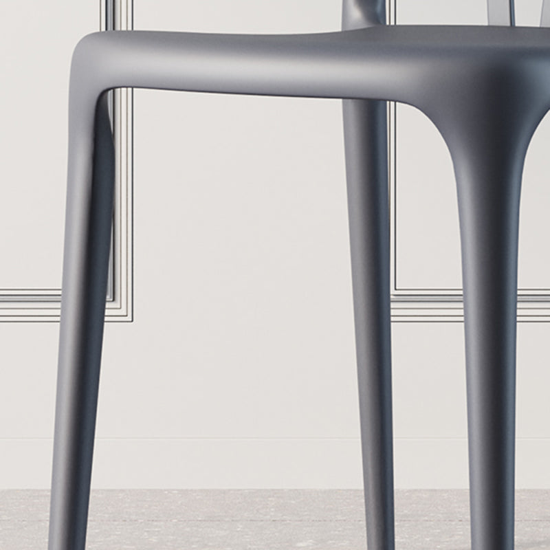 Scandinavian Plastic Dining Room Chair Slat Back Stacking Side Chair
