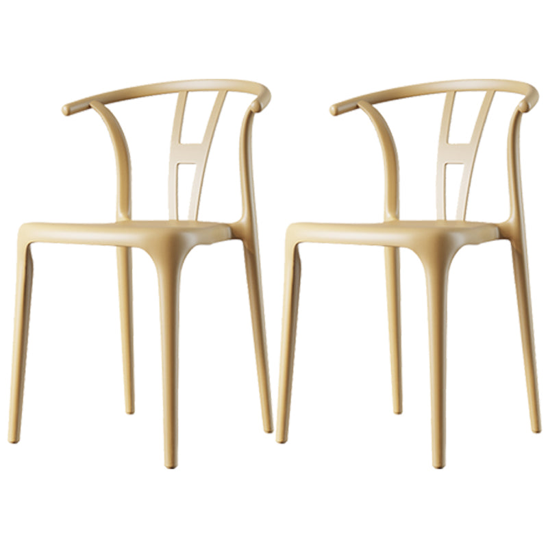 Scandinavian Plastic Dining Room Chair Slat Back Stacking Side Chair