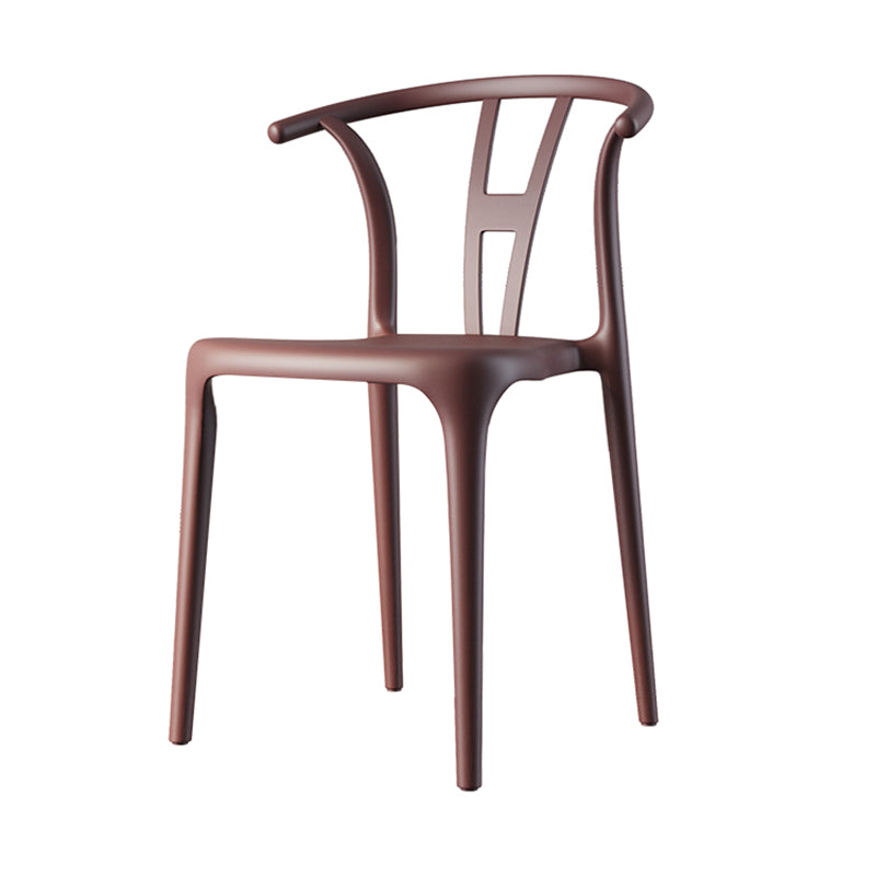Scandinavian Plastic Dining Room Chair Slat Back Stacking Side Chair