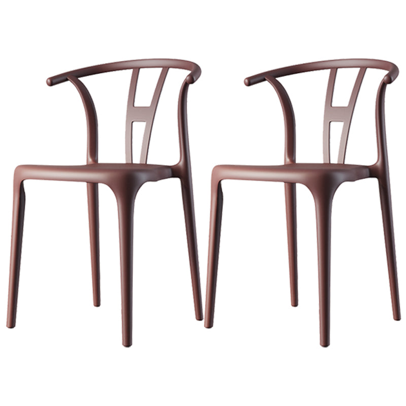 Scandinavian Plastic Dining Room Chair Slat Back Stacking Side Chair
