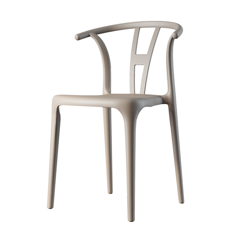 Scandinavian Plastic Dining Room Chair Slat Back Stacking Side Chair