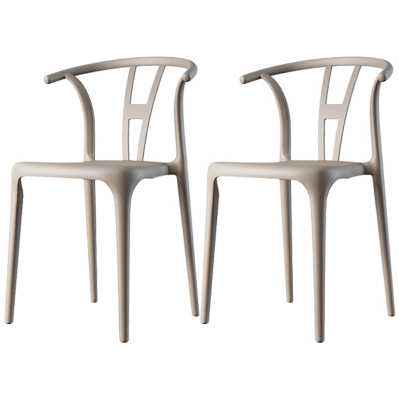 Scandinavian Plastic Dining Room Chair Slat Back Stacking Side Chair