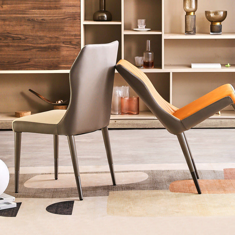 Glam Style Armless Chair Wood Wingback Parsons Chair for Kitchen 16.9"x18.8"x35.8"