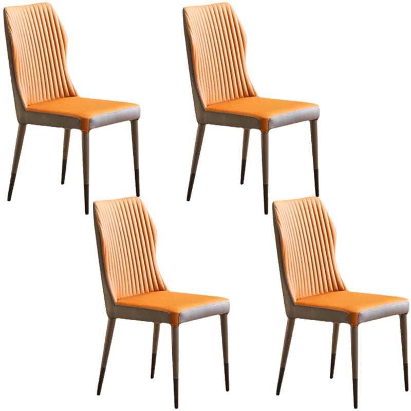 Glam Style Armless Chair Wood Wingback Parsons Chair for Kitchen 16.9"x18.8"x35.8"