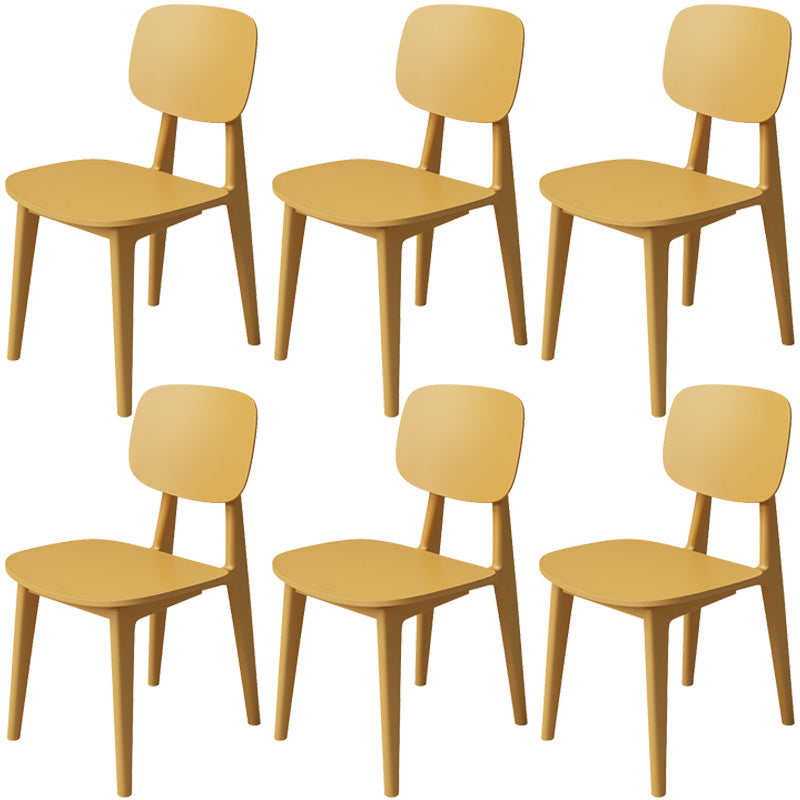 Nordic Style Armless Chair Plastic Open Back Dining Side Chair (Set of 3/6)