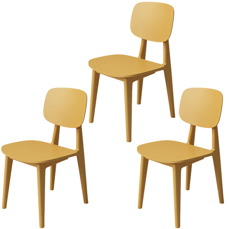 Nordic Style Armless Chair Plastic Open Back Dining Side Chair (Set of 3/6)