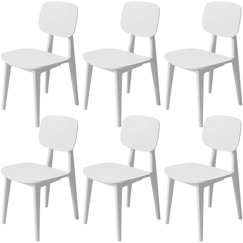 Nordic Style Armless Chair Plastic Open Back Dining Side Chair (Set of 3/6)