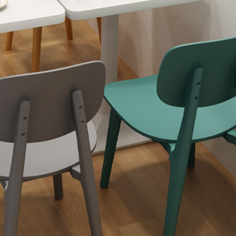 Nordic Style Armless Chair Plastic Open Back Dining Side Chair (Set of 3/6)