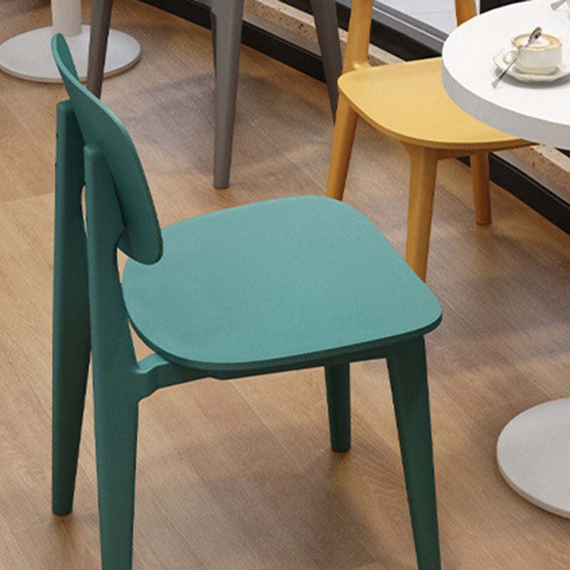 Nordic Style Armless Chair Plastic Open Back Dining Side Chair (Set of 3/6)