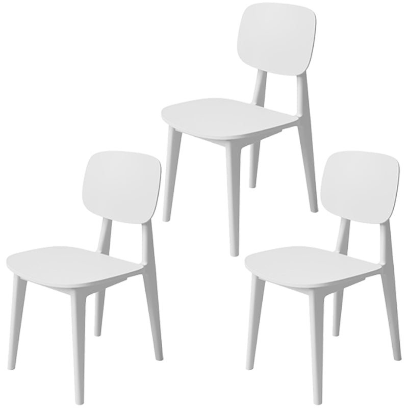 Nordic Style Armless Chair Plastic Open Back Dining Side Chair (Set of 3/6)