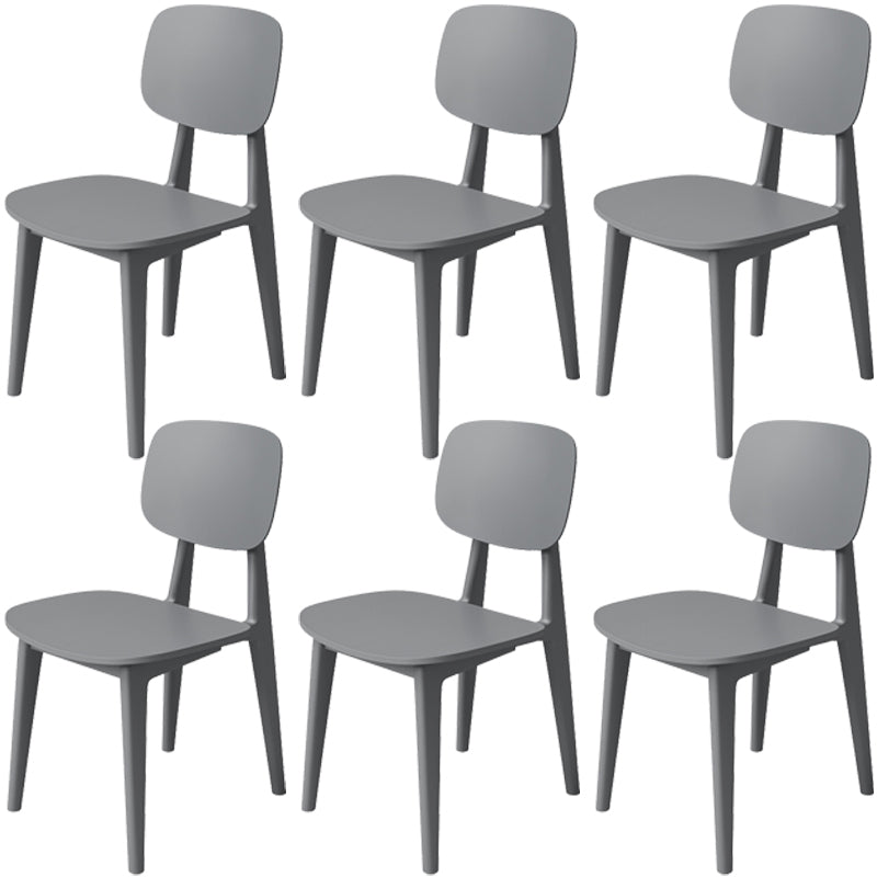 Nordic Style Armless Chair Plastic Open Back Dining Side Chair (Set of 3/6)
